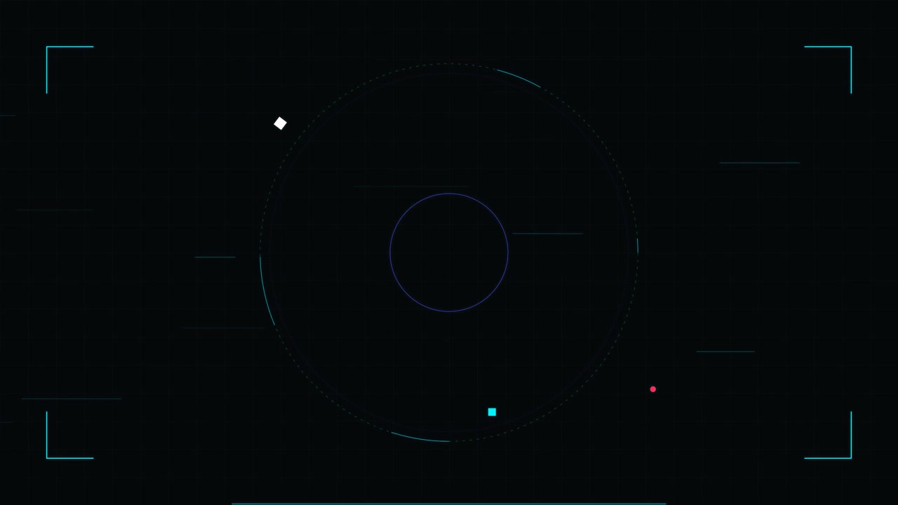 Abstract Digital HUD Interface with Rotating Circular Elements