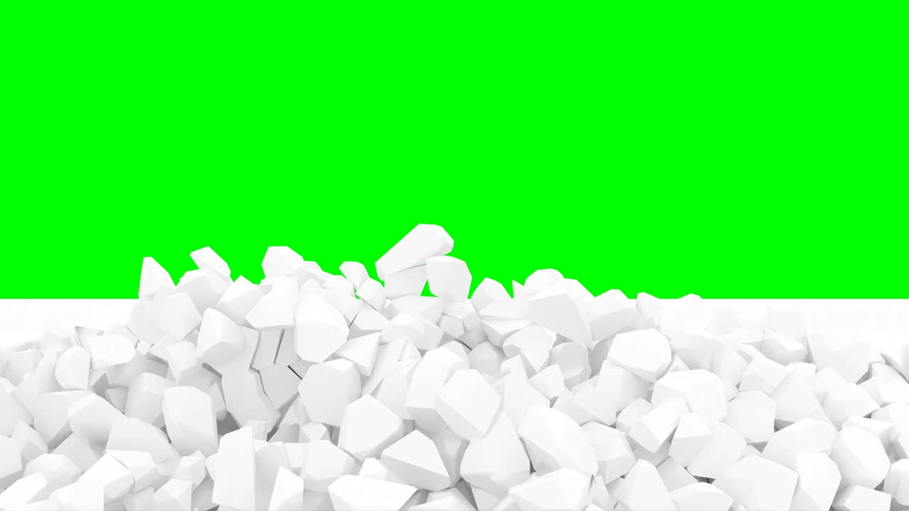 녹색 화면에  벽을 파괴 3d 스타일 장애물 파괴 4k