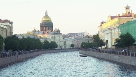 st. petersburg canal view at sunset