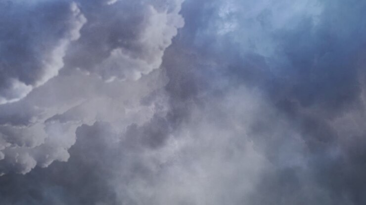 4k view of dark thick clouds moving in the sky