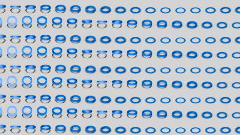 Abstract isometric background blue rings horizontal waves motion
