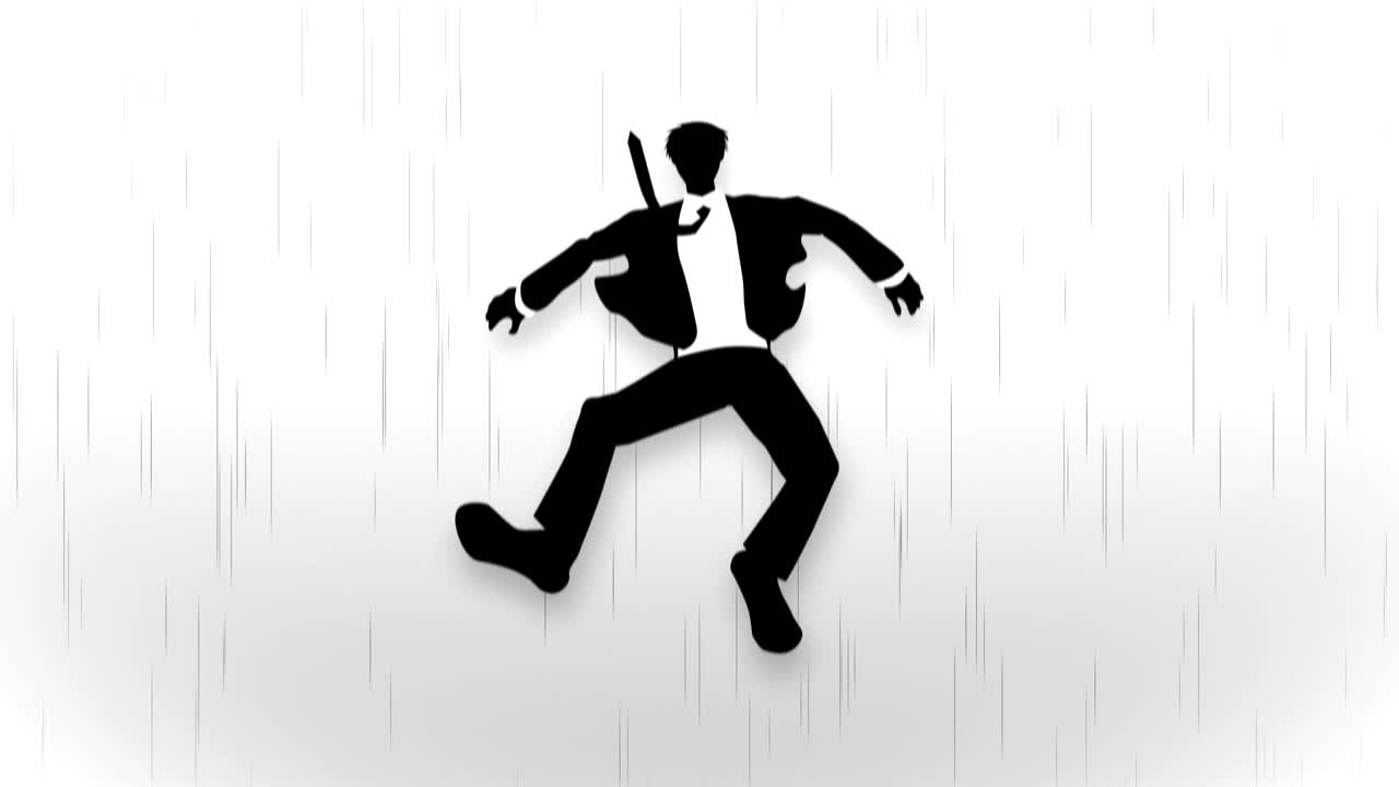 남자 실루 점프, 사업가, 루프 애니메이션,