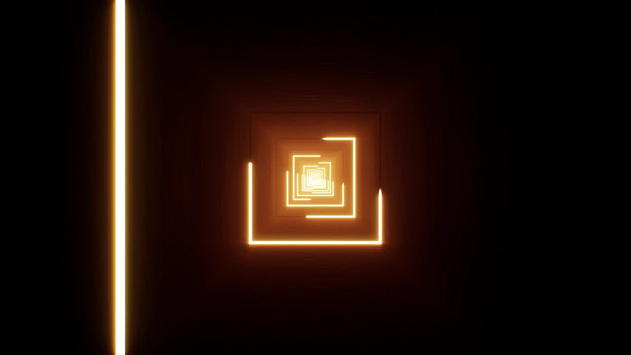 Glowing Square Light Stroke in the Dark Cave VJ Loop