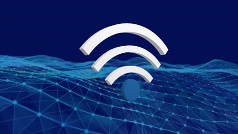 WiFi-icon-against-digital-waves