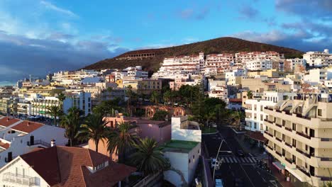 los cristianos city tenerife costa adeje,canary islands spain aerial drone