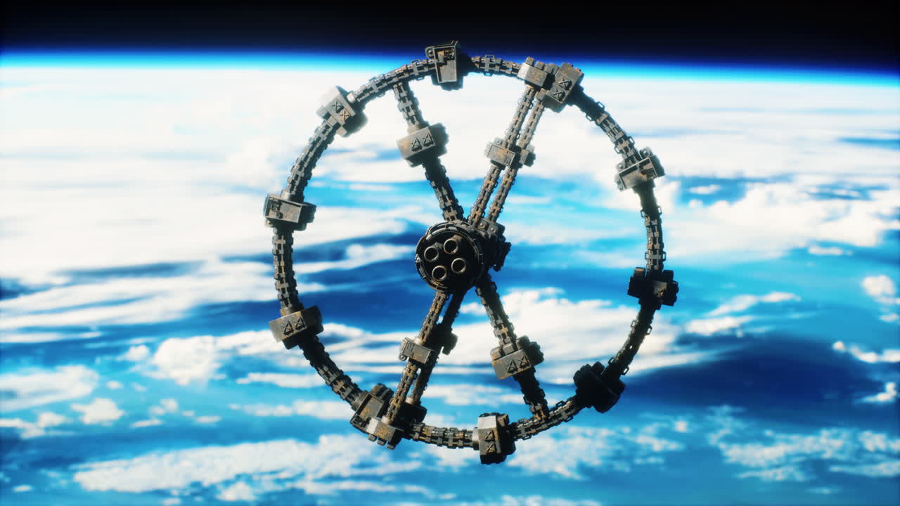 космический спутник, вращающийся вокруг земли элементы этого изображения предоставлены наса