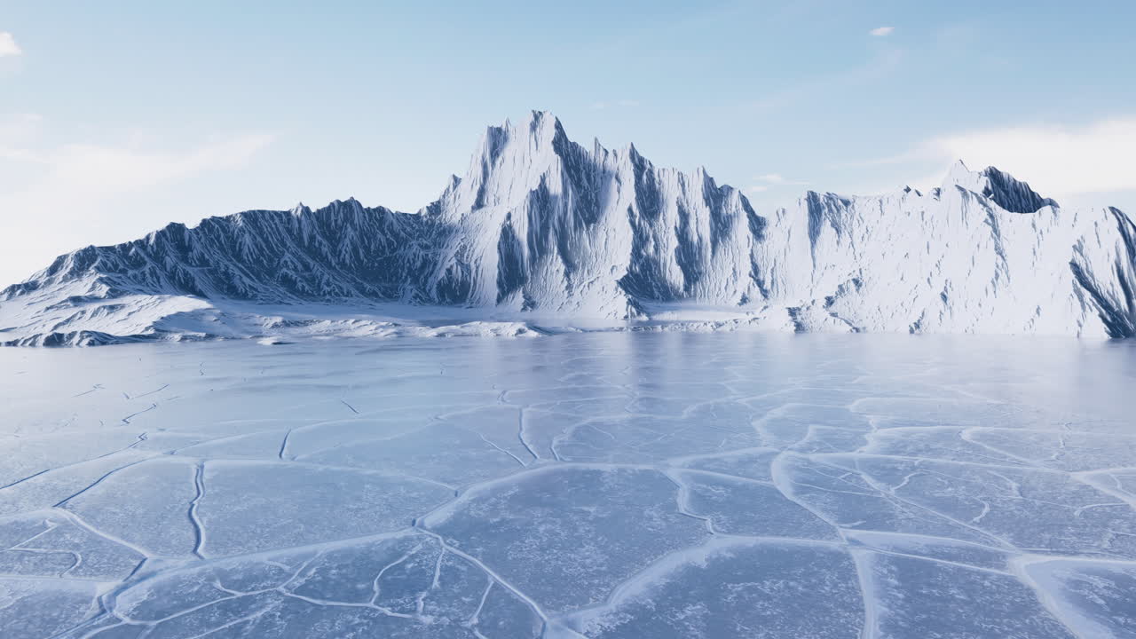 Loop-Animation des Vorwärtsbewegens auf Eisboden, 3D-Rendering