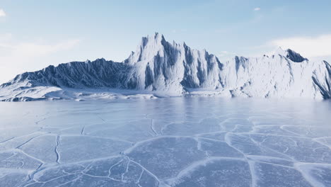 loop animation of going forward on ice ground, 3d rendering.