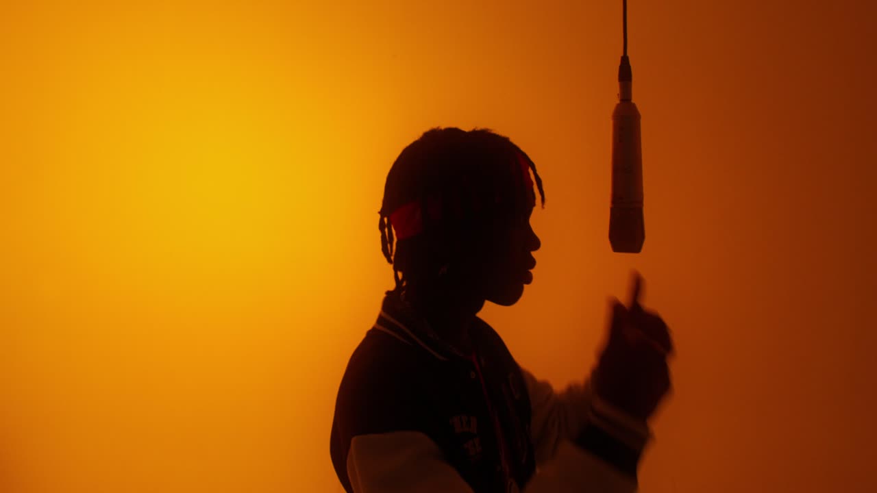 음악 녹음 세션 실루