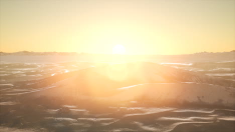 red sand desert dunes at sunset