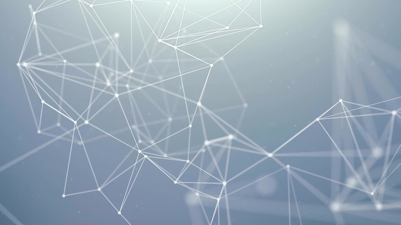 Abstract Digital Concept of Geometrical Figures Polygon Plexus Fractals Moving, Connecting Between Themselves. Triangular Technological Concept Seamless Loop Background Animation