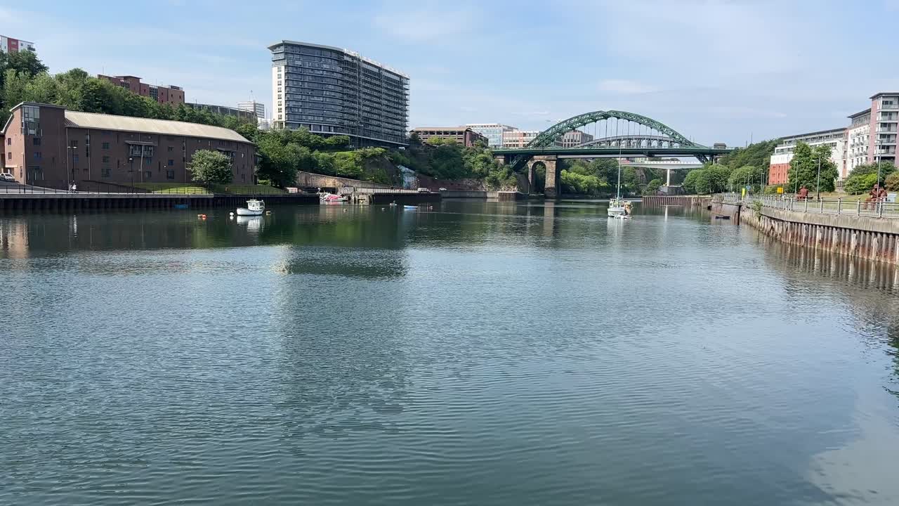 Sunderland north east england uk british city monkwearmouth river bridge buildings