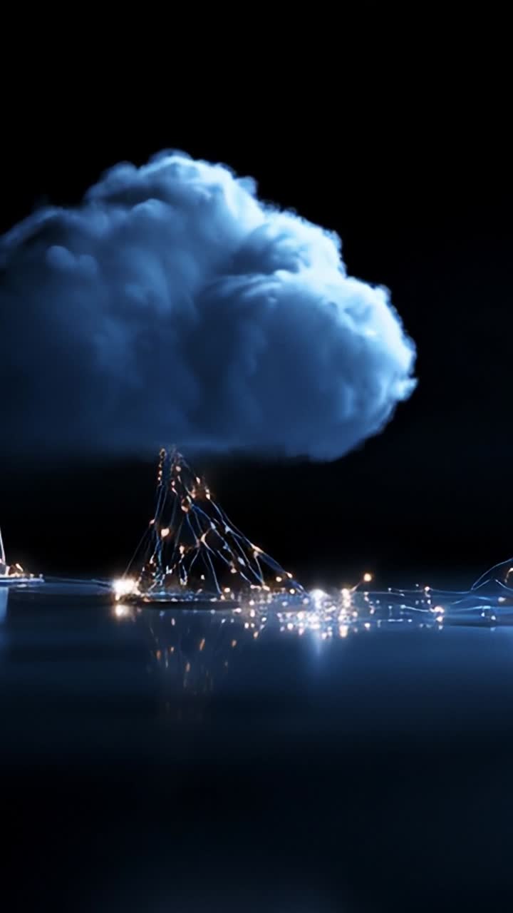 Digital Landscape: Cloud Computing Visualized with Artistic Connections, Showcasing Technology's Role in Modern Connectivity and the Fusion of Innovation and Imagination