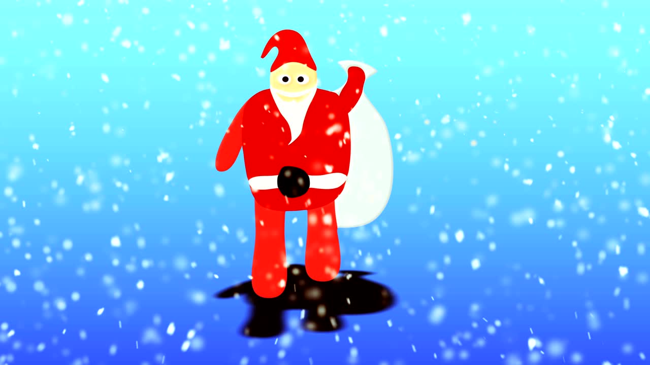 4k Santa Claus Walking with gift bag - Loopable
