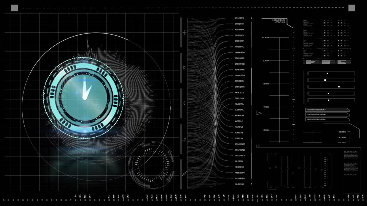 анимация быстро движущихся часов и обработка данных на цифровом экране