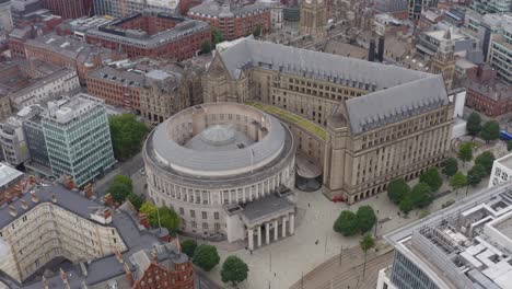 drone shot orbiting manchester central library 01