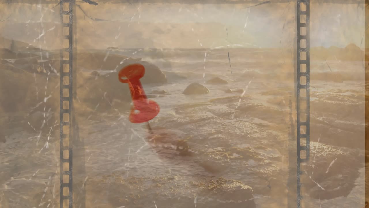 핀과 바다 풍경에 대한 간섭의 애니메이션