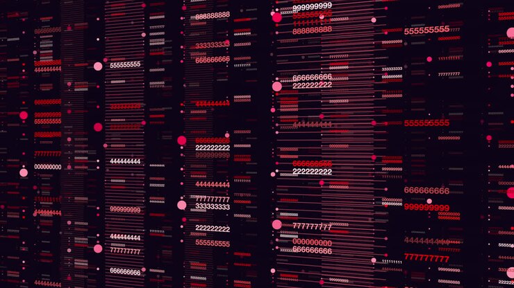 Random matrix numbers pattern on dark space