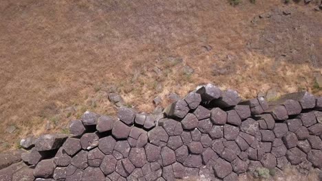Aerial-looks-straight-down-onto-tops-of-basalt-columns-in-WA-scablands