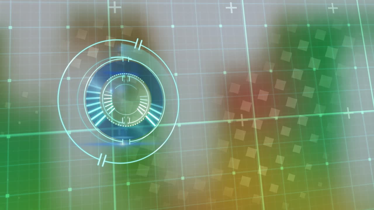 animación del alcance del escaneo sobre la cuadrícula y el fondo colorido