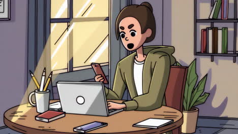 person working on a laptop at a desk at home