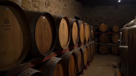 Wine Cellar with Barrels and Fermentation Tanks