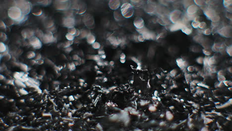 silver fillings macro shot