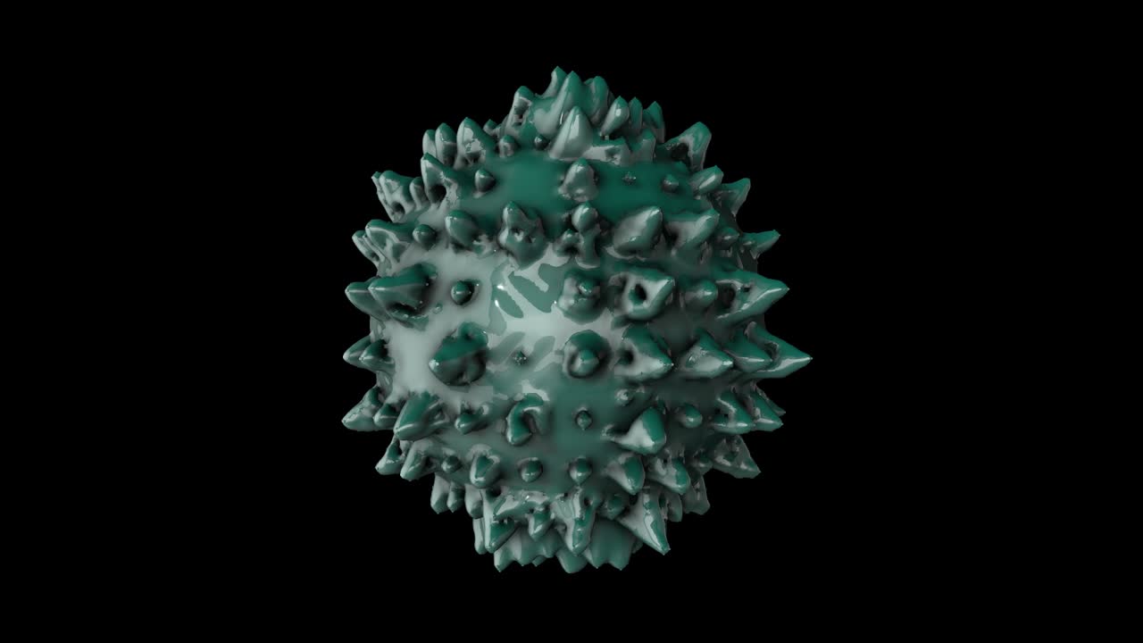 vívido verde 3d que representa burbujas de líquido que se deforman como células de virus con múltiples apéndices.