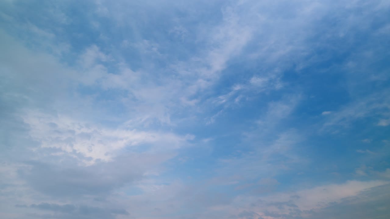 Majestic amazing blue sky with clouds. Clouds move in the blue sky.