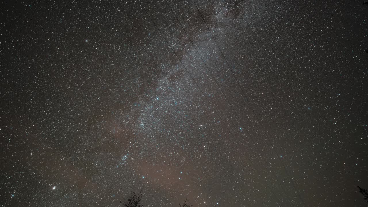 Starry sky and Milky Way in the timelapse video