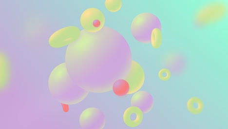 soft pastel background with 3d objects. loop.