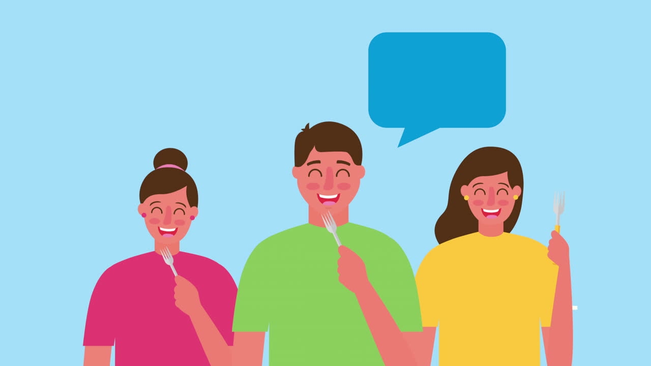 사람들이 아바타 캐릭터의 그룹