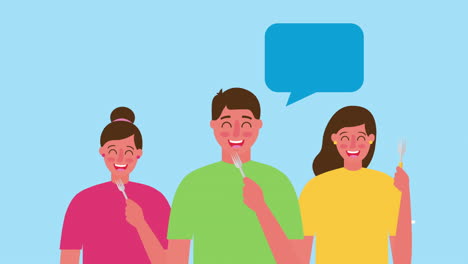 grupo de personas avatares personajes