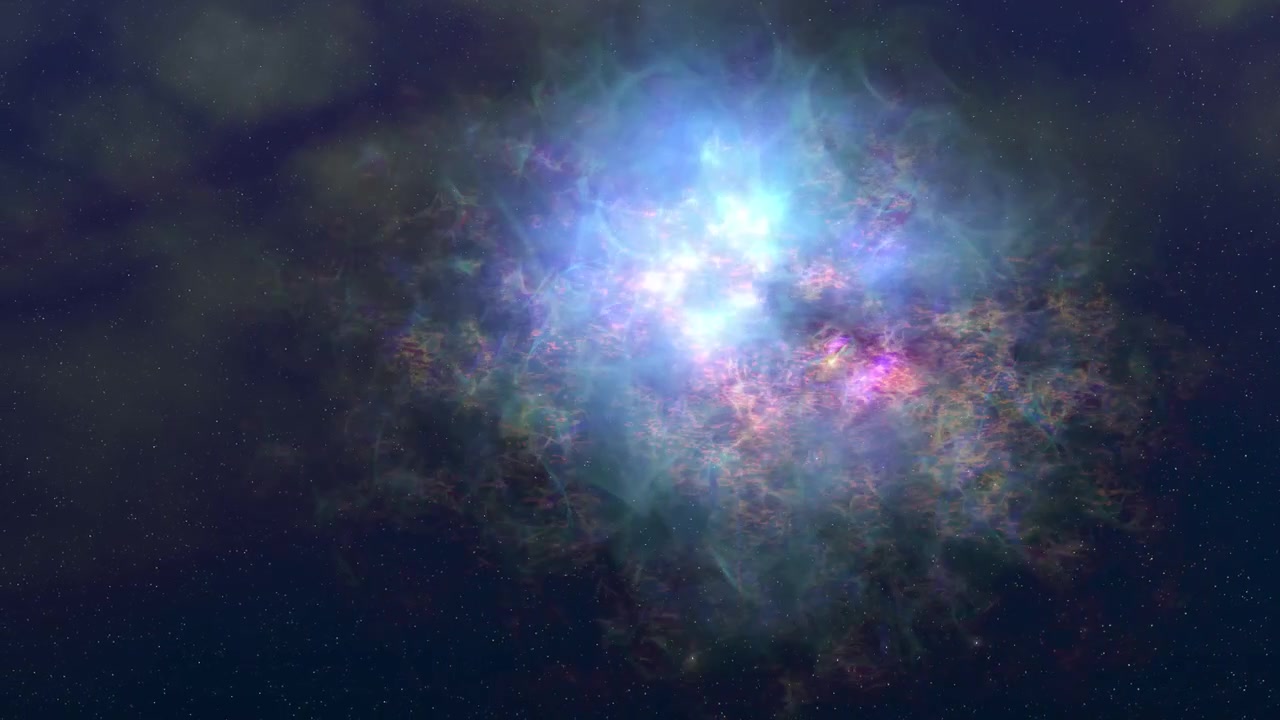 Flying Through Colorful Space Nebula Animation