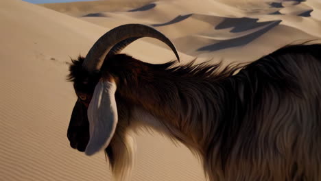goat in sand dunes