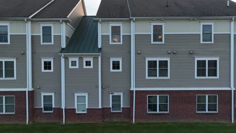 aerial truck shot of apartment complex in usa