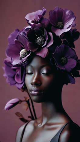 woman with floral headpiece