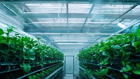 vertical hydroponic farming in a green house