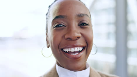 Cara,-Abogado-Feliz-Y-Mujer-Negra-En-El-Cargo.