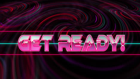 animation of get ready text on black background