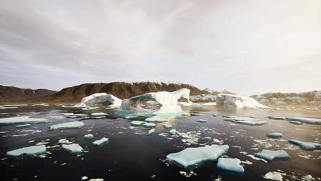 stunning icebergs in arctic or antarctic