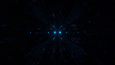 Motion-graphics-of-highly-immersive-dark-space-with-blue-and-orange-linear-LED-light-rays-penetrating-out