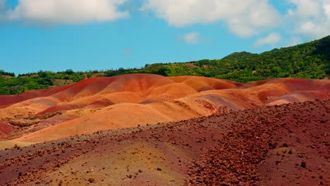 close up shot of the seven colored earths chamarel national park in the mauritius island