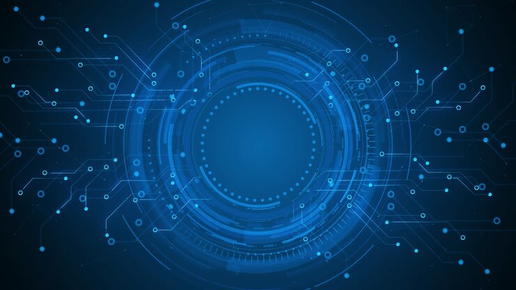 Sfondo animato con interfaccia futuristica e cerchi HUD per introduzioni video