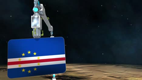 cape verde flag plate excavated from the planet.