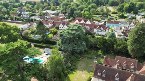panning view much hadham typical historic english village hertfordshire aerial