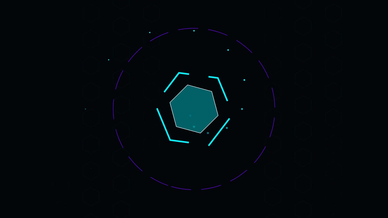 Abstract Digital Hexagon HUD Interface Animation