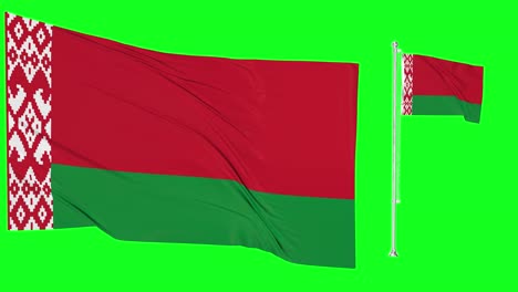 Greenscreen-Schwenkt-Belarussische-Flagge-Oder-Fahnenmast