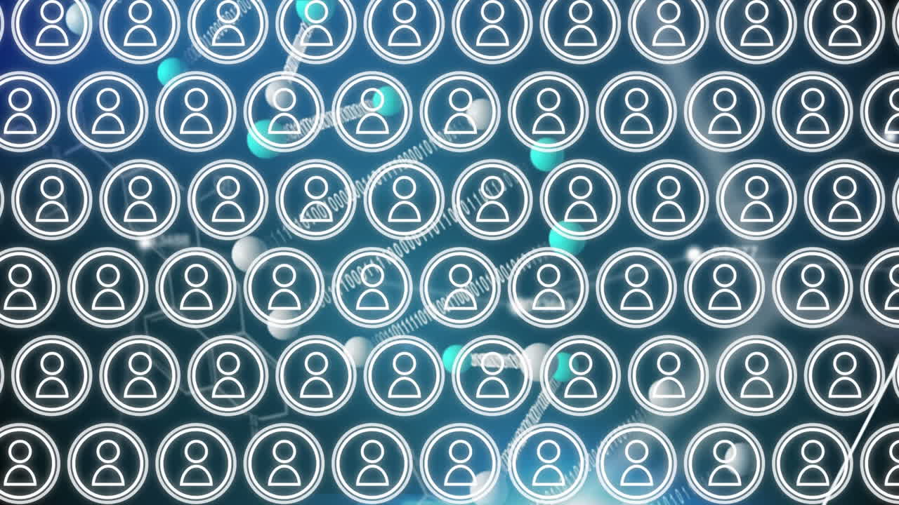 iconos vectoriales de personas y codificación binaria