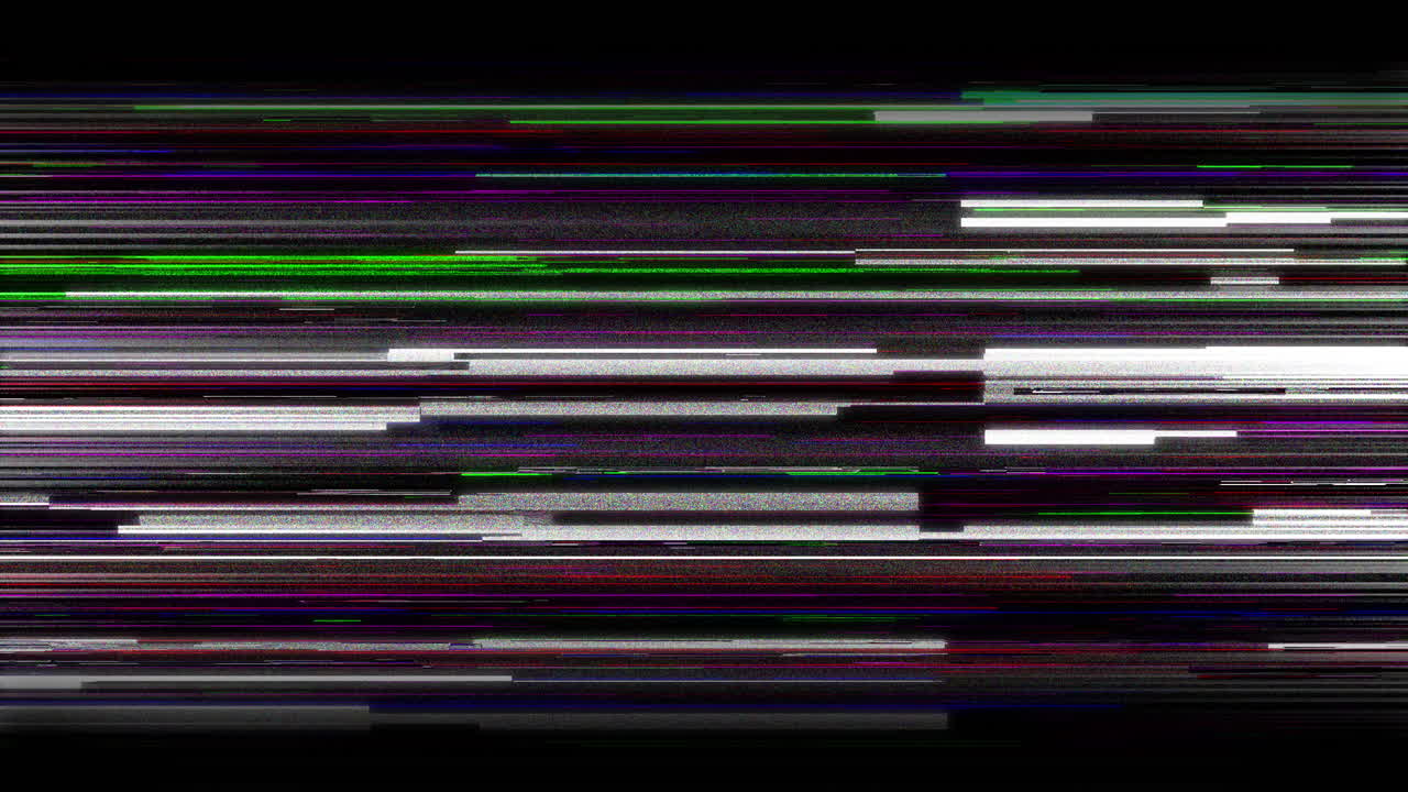 Digital Glitch Effect with Horizontal Lines and Static Noise